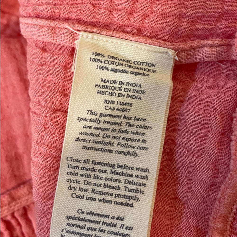 NWT Faherty Kasey Organic Cotton Tiered Dress in coral size small - Picture 7 of 7